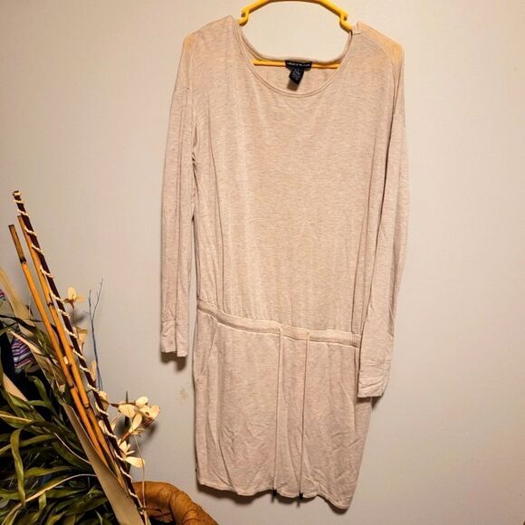 🌴BEIGE CHELSEA & THEODORE DRAWSTING DRESS - Picture 1 of 5